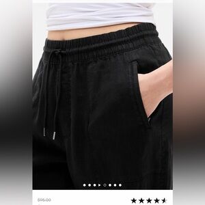 Athleta Retreat Linen Black Drawstring Pants